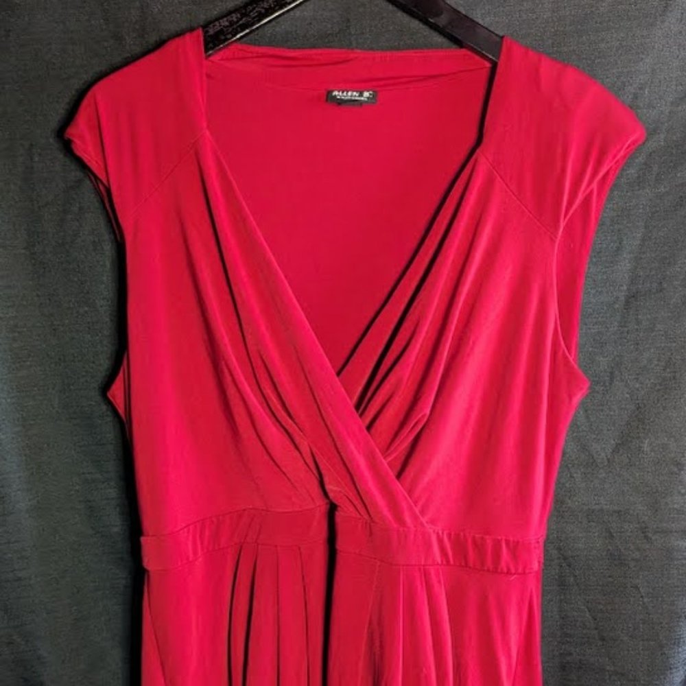 Allen B By Allen Schwartz Red Tulip Knit Party Dress Size XL